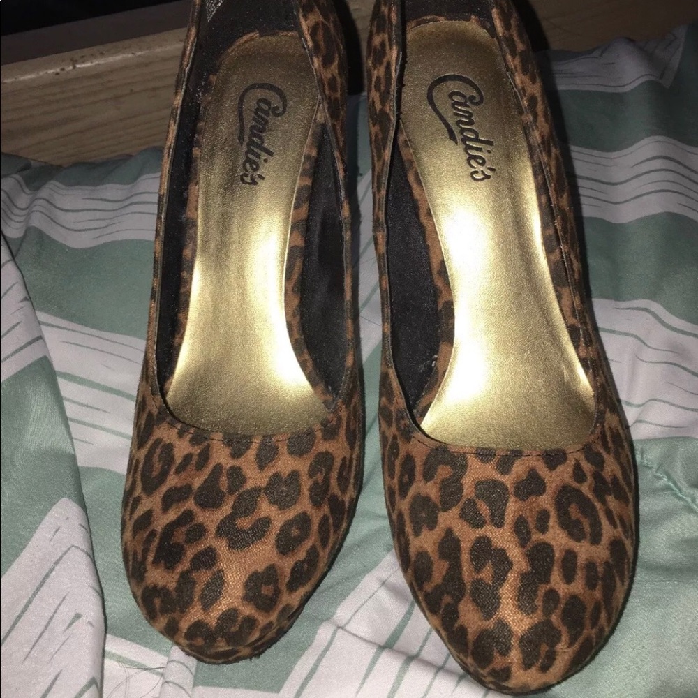 Candies Cheetah Platform Pumps Heels Size 8.5